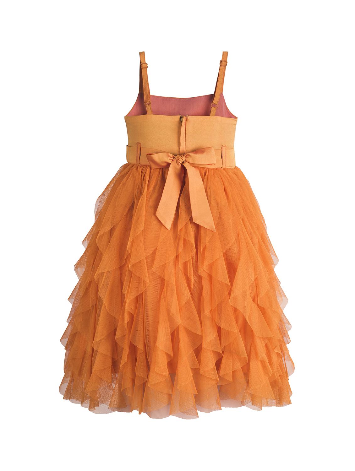 orange net frock - 15615258 - Zoom Image - 2