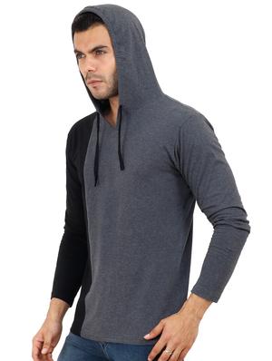 grey cotton color block tshirt - 15615273 - Standard Image - 2