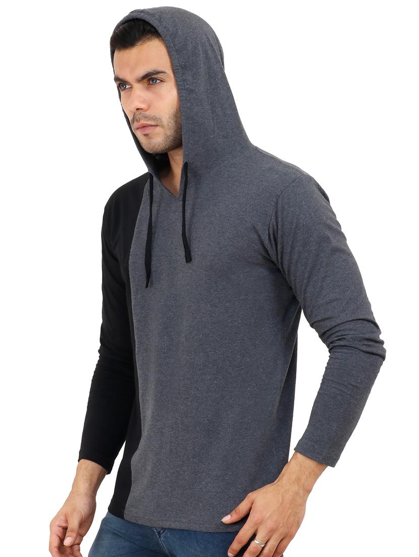 grey cotton color block tshirt - 15615273 - Zoom Image - 2