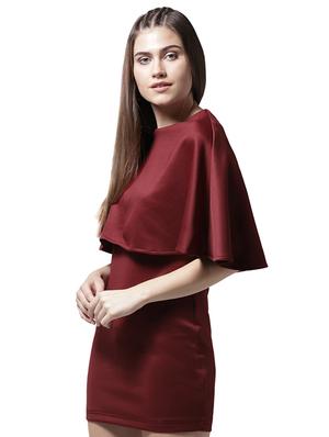 round neck overlay bodycon dress - 15615408 - Standard Image - 2