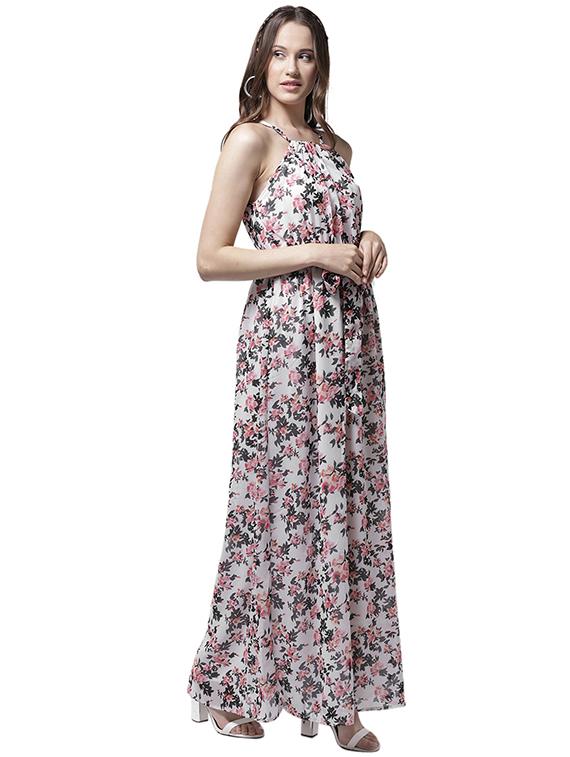 halter neck floral maxi dress - 15615409 - Zoom Image - 2