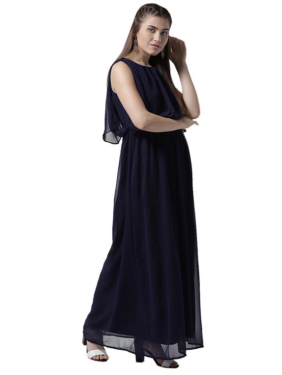 slit flutter sleeve blouson maxi dress - 15615413 - Zoom Image - 2