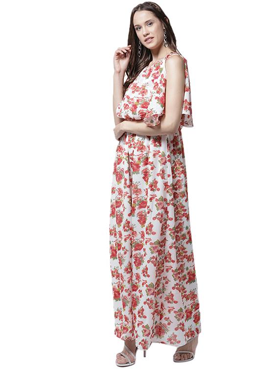 slit flutter sleeve blouson maxi dress - 15615414 - Zoom Image - 2