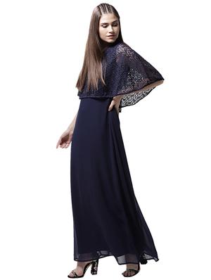 v neck lace overlay maxi dress - 15615417 - Standard Image - 2