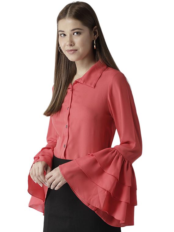 layered bell sleeved shirt - 15615424 - Zoom Image - 2