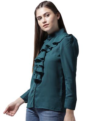 ruffled detail button up top - 15615426 - Standard Image - 2
