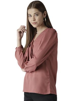 gather detail tie up neck top - 15615430 - Standard Image - 2
