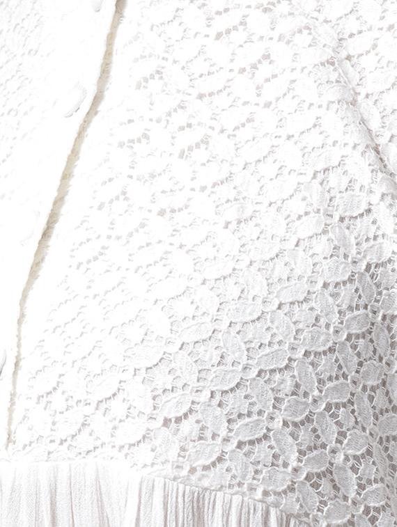lace yoke gather detail asymmetric top - 15615431 - Zoom Image - 5