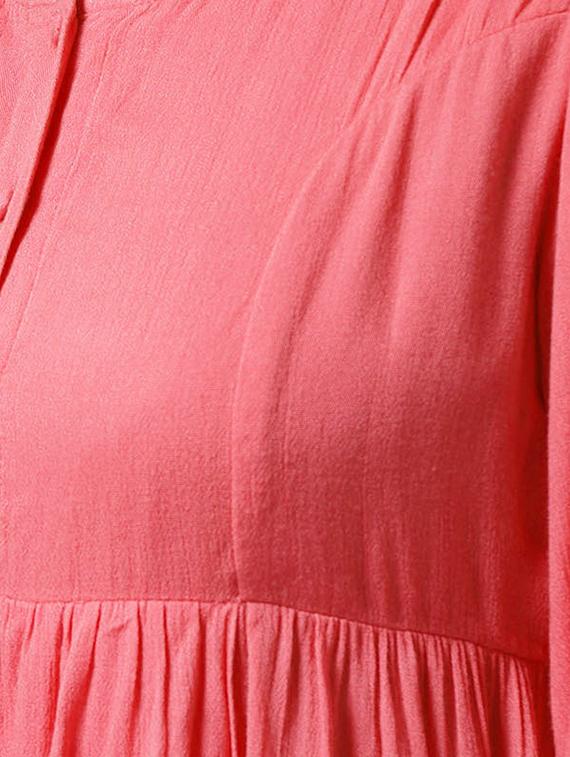button closure sleeve gathered top - 15615435 - Zoom Image - 5