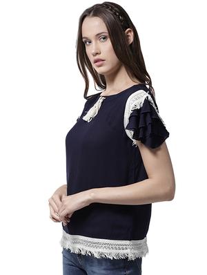 fringed lace detail top - 15615449 - Standard Image - 2