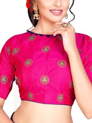 checkered woven saree with blouse - 15615577 - Standard Image - 2