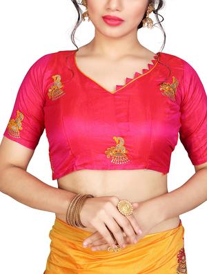 conversational mustard embroidered saree with blouse - 15615585 - Standard Image - 2