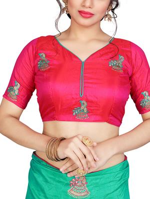 conversational turquoise embroidered saree with blouse - 15615588 - Standard Image - 2