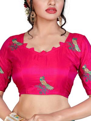 conversational turquoise embroidered saree with blouse - 15615594 - Standard Image - 2