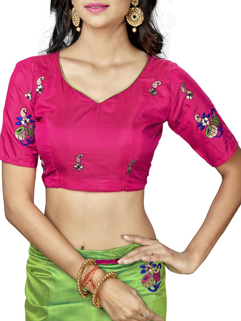 conversational green embroidered saree with blouse - 15615596 - Zoom Image - 2