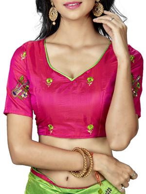 conversational green embroidered saree with blouse - 15615602 - Standard Image - 2