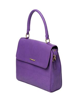 purple leatherette (pu) regular handbag - 15615650 - Standard Image - 5