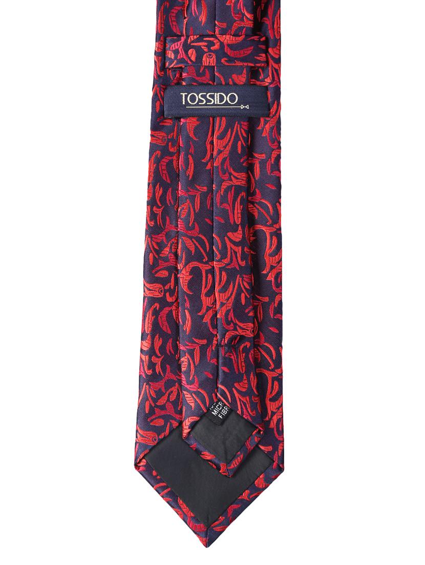 red micro fiber tie with pocket square and cufflink - 15615752 - Zoom Image - 2
