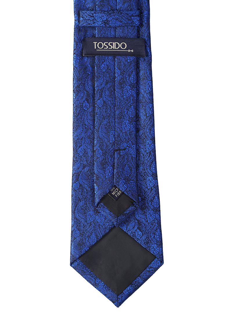 blue micro fiber tie with pocket square and cufflink - 15615754 - Zoom Image - 2