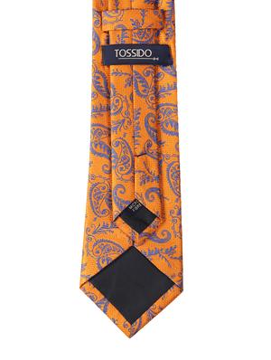 orange micro fiber tie with cufflink and pocketsquare - 15615760 - Standard Image - 2