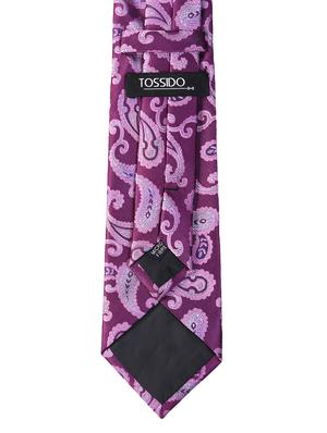 purple micro fiber tie with pocket square and cufflink - 15615761 - Standard Image - 2