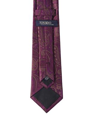 purple micro fiber tie with pocket square and cufflink - 15615766 - Standard Image - 2