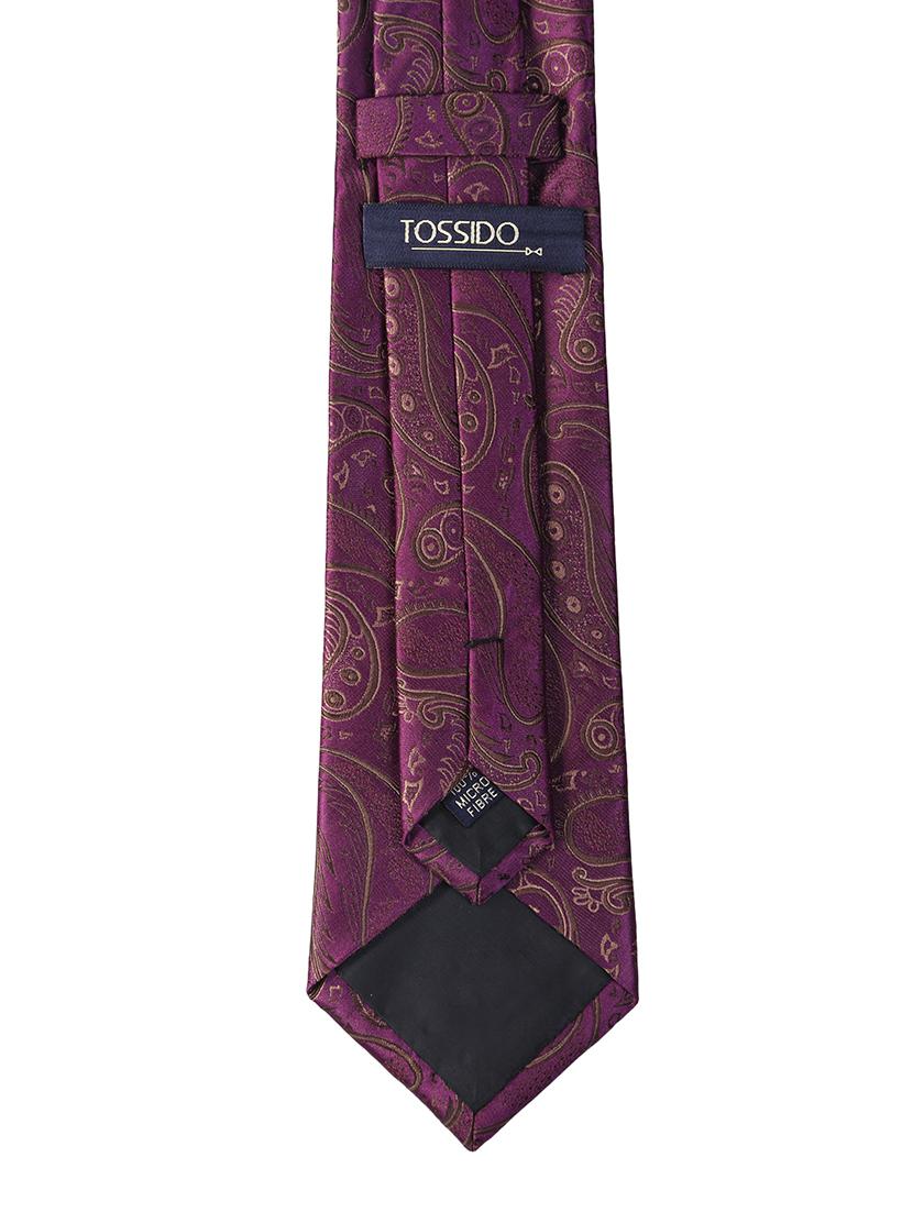 purple micro fiber tie with pocket square and cufflink - 15615766 - Zoom Image - 2
