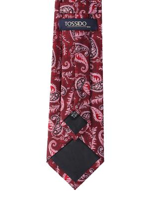 red micro fiber tie with pocket square and cufflink - 15615767 - Standard Image - 2