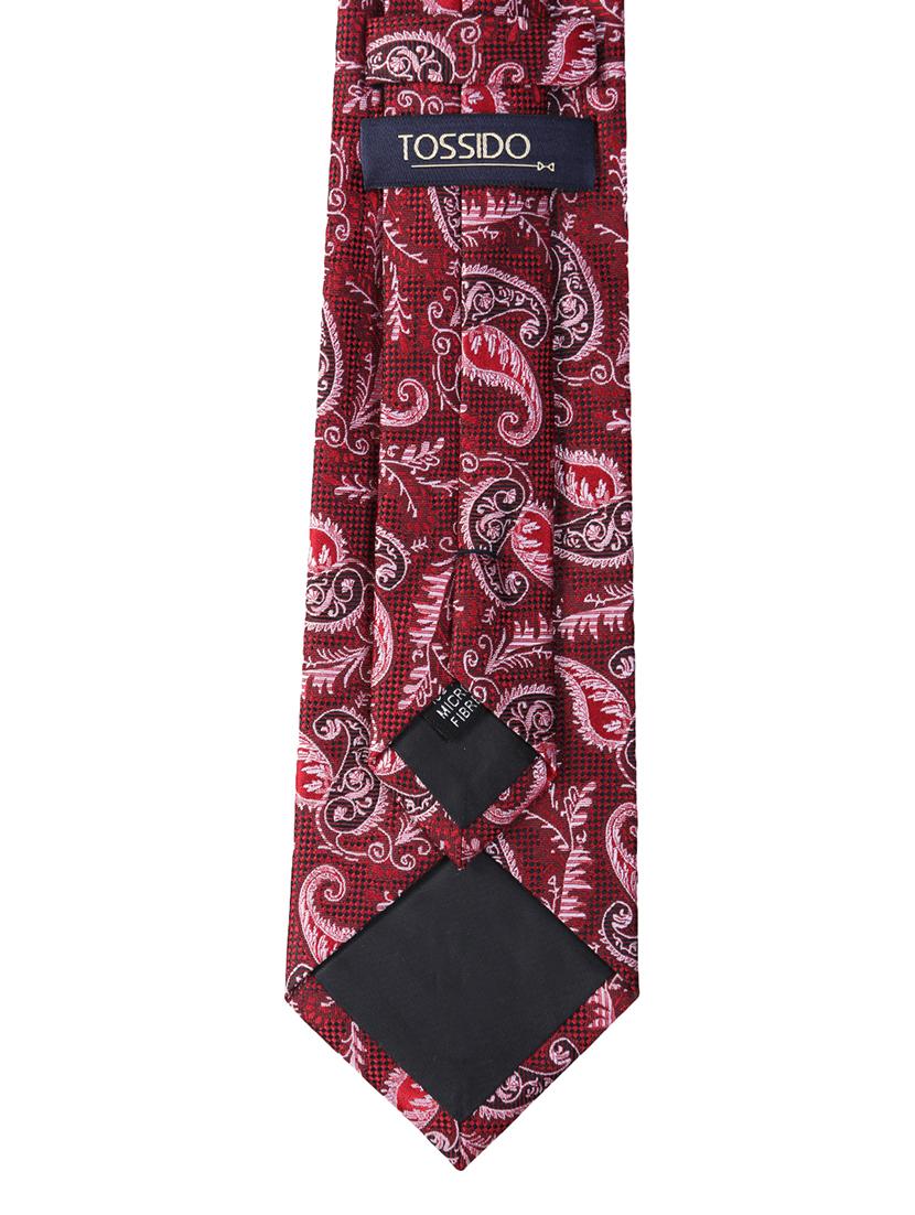 red micro fiber tie with pocket square and cufflink - 15615767 - Zoom Image - 2