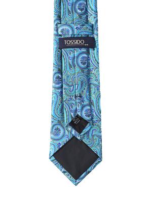 blue micro fiber tie with pocket square and cufflink - 15615771 - Standard Image - 2