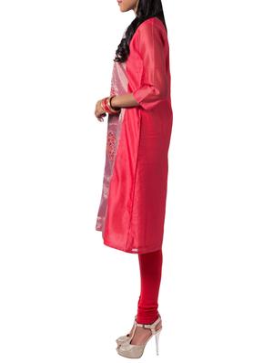 Embroidered silk a-line kurta - 15615795 - Standard Image - 2