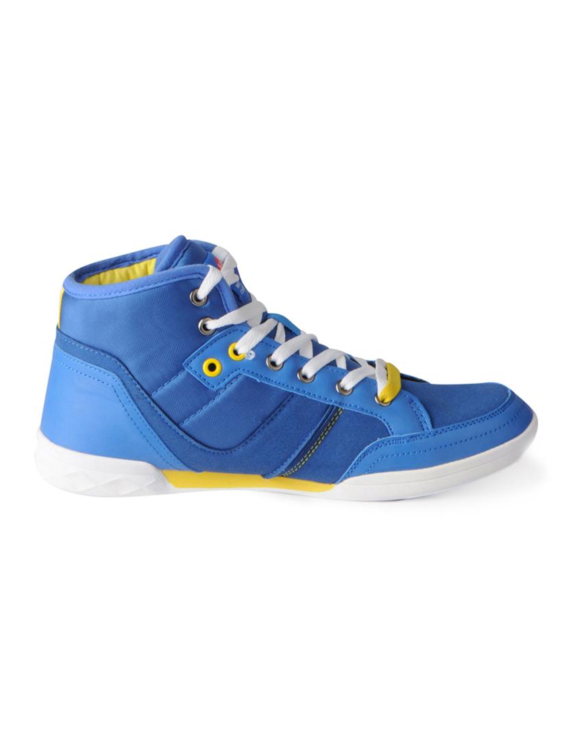 blue leatherette lace up sneakers - 15616052 - Zoom Image - 2