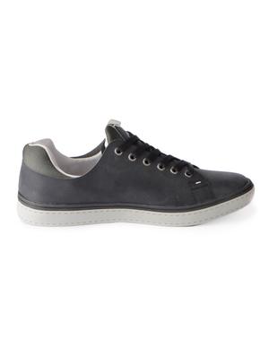 black leatherette lace up sneakers - 15616056 - Standard Image - 2