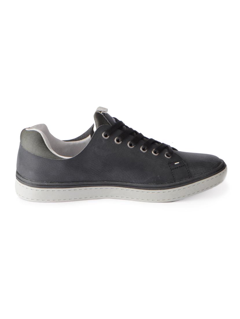 black leatherette lace up sneakers - 15616056 - Zoom Image - 2
