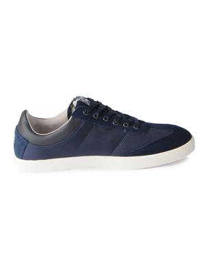 navy leatherette lace up sneakers - 15616057 - Standard Image - 2