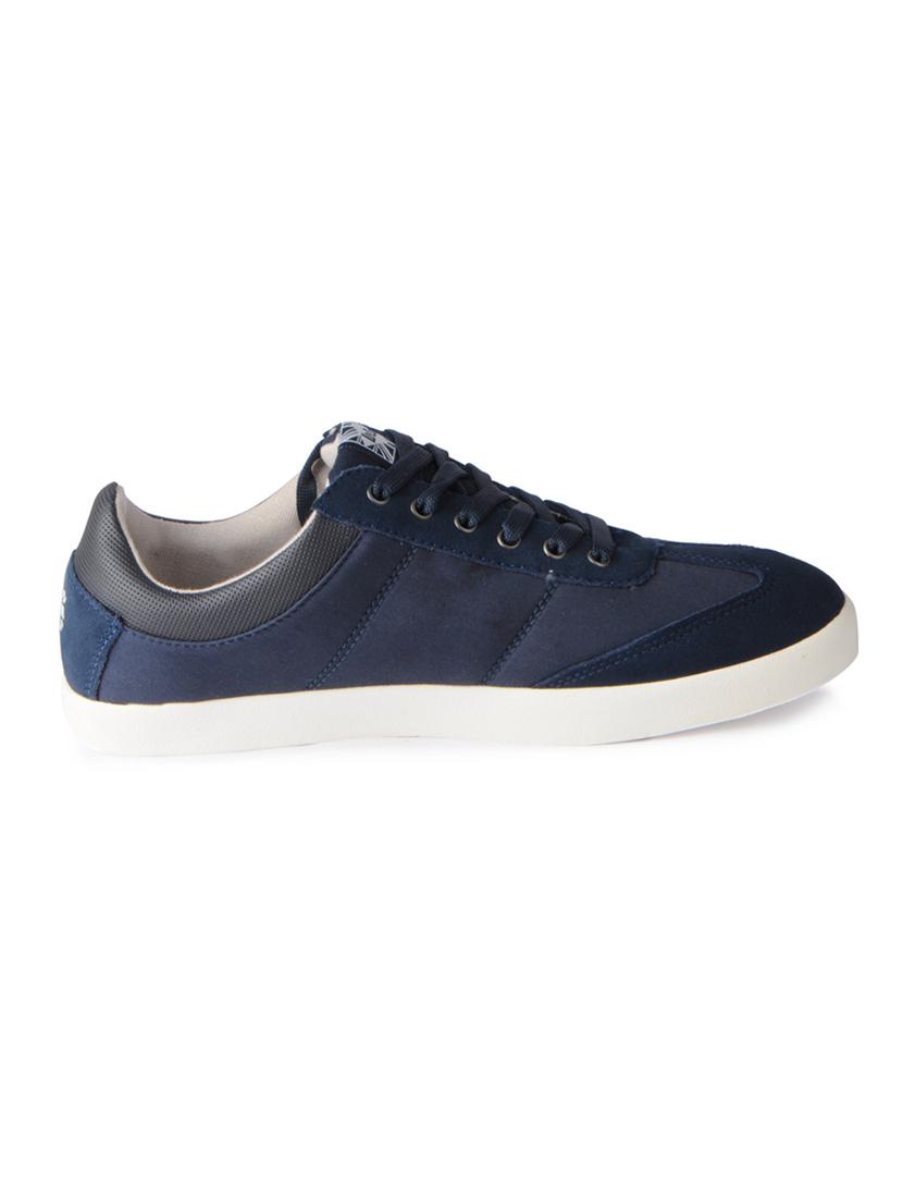 navy leatherette lace up sneakers - 15616057 - Zoom Image - 2