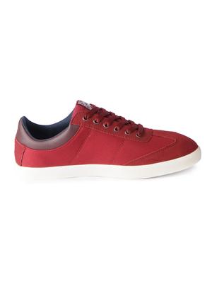 red leatherette lace up sneakers - 15616058 - Standard Image - 2