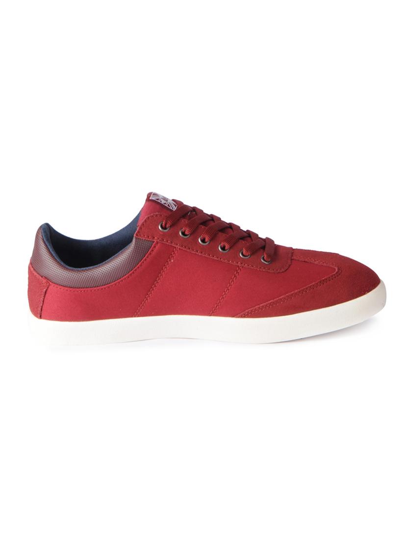 red leatherette lace up sneakers - 15616058 - Zoom Image - 2