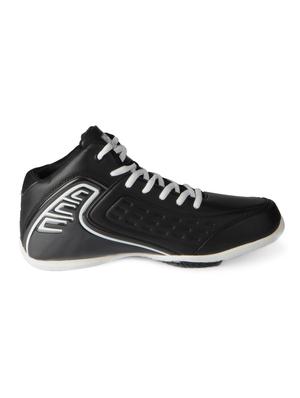 black leatherette lace up sport shoes - 15616061 - Standard Image - 2