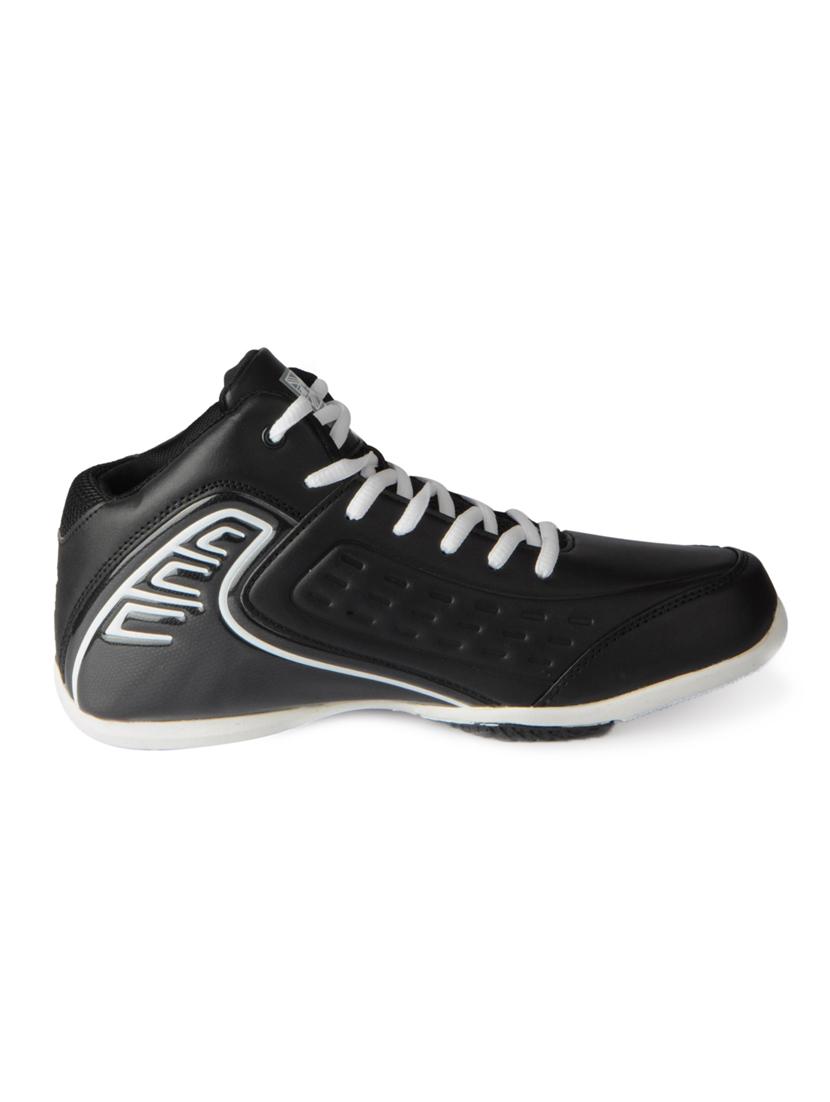 black leatherette lace up sport shoes - 15616061 - Zoom Image - 2