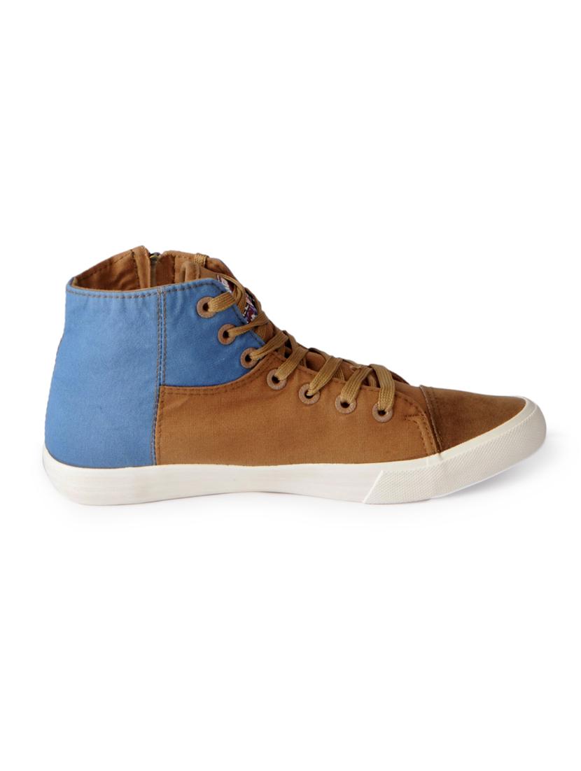 brown leatherette lace up sneakers - 15616075 - Zoom Image - 2
