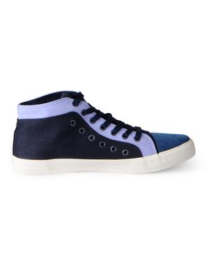 navy Canvas lace up sneakers - 15616076 - Standard Image - 2