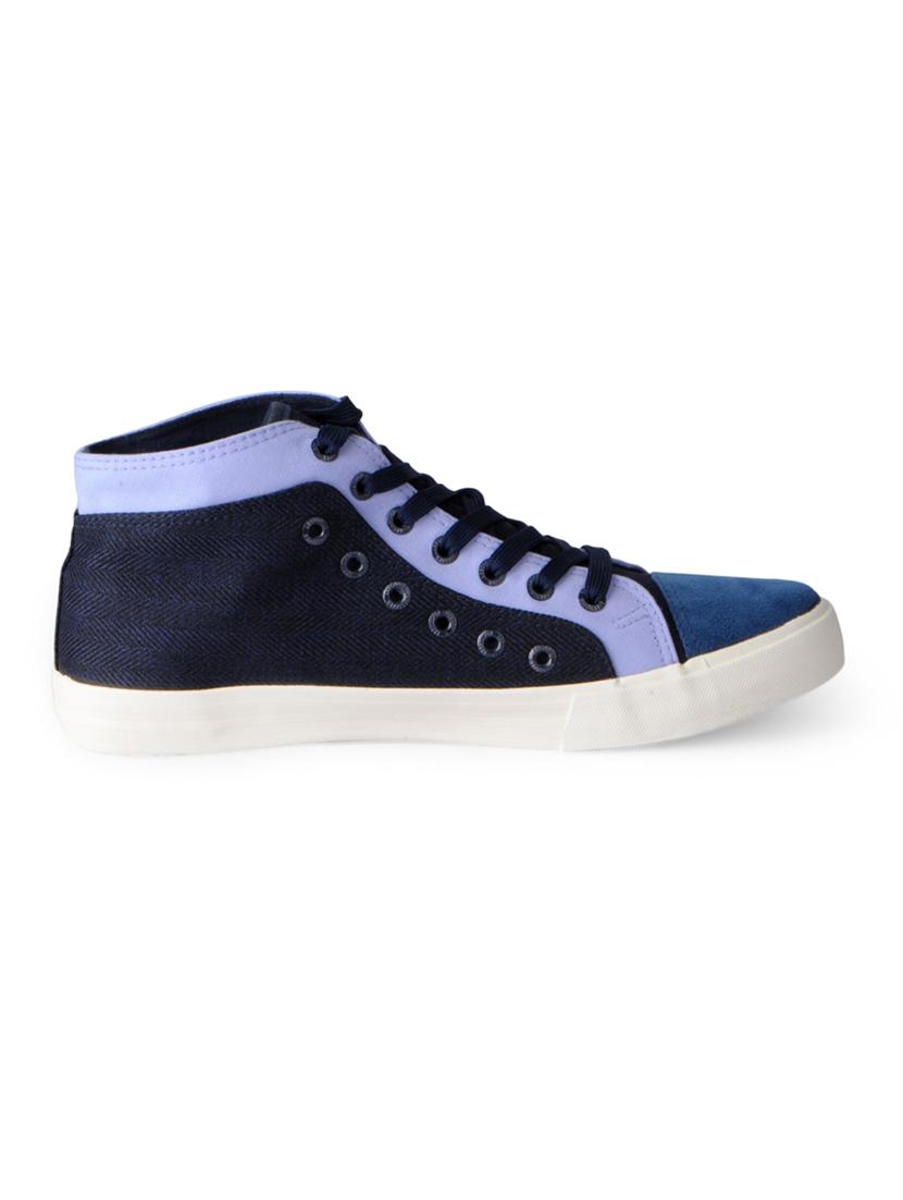 navy Canvas lace up sneakers - 15616076 - Zoom Image - 2