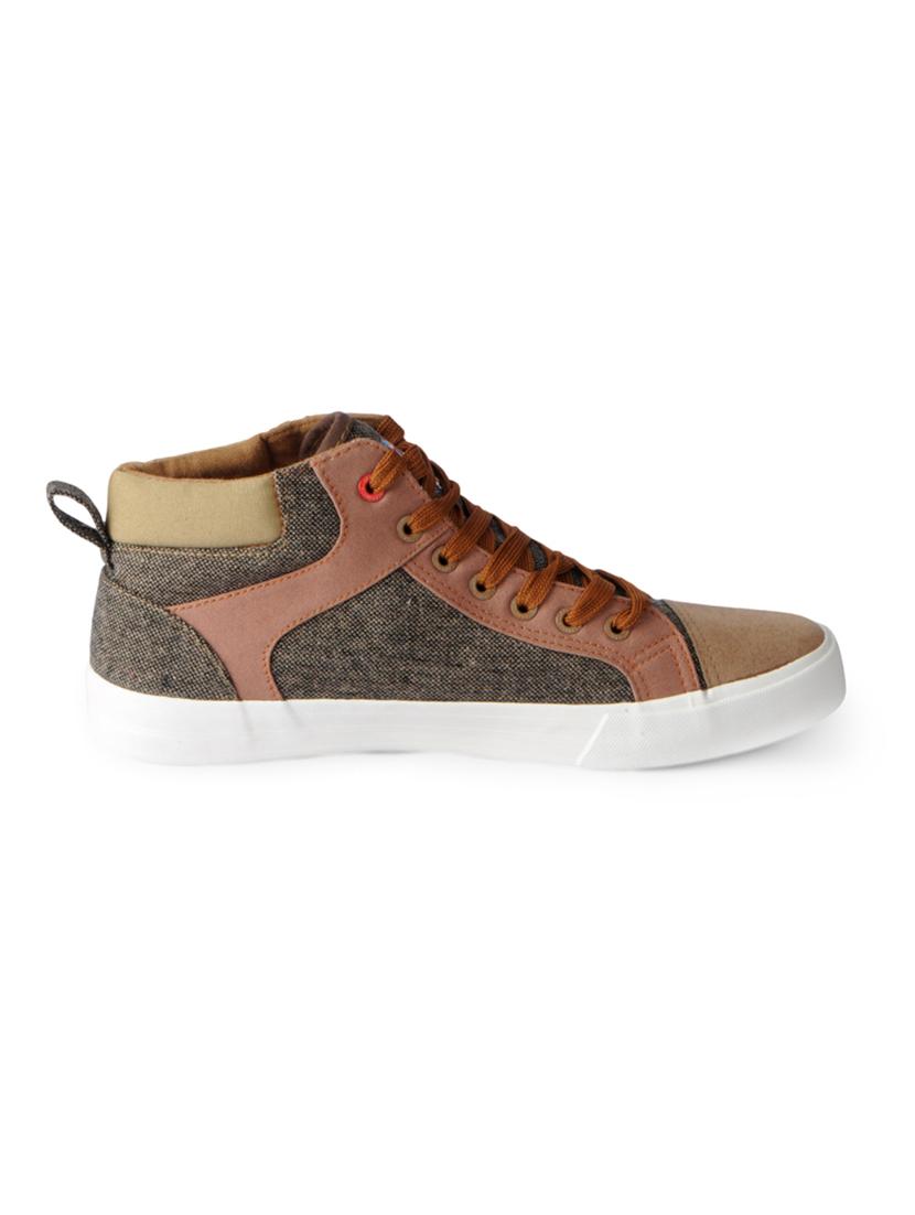 tan Canvas lace up sneakers - 15616079 - Zoom Image - 2