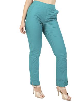 high waist flat front trouser - 15616428 - Standard Image - 2