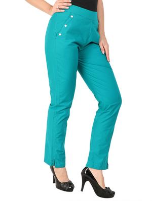 high waist flat front trouser - 15616444 - Standard Image - 2