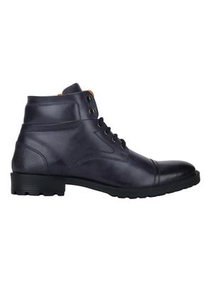navy Leather high ankle boots - 15616448 - Standard Image - 2