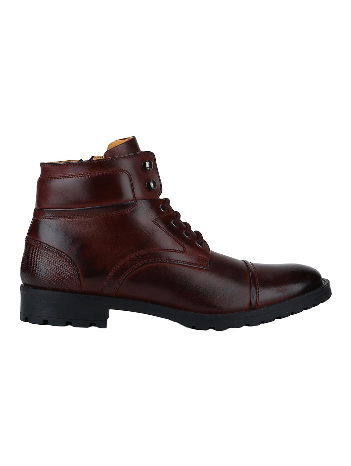 brown Leather high ankle boots - 15616450 - Zoom Image - 2