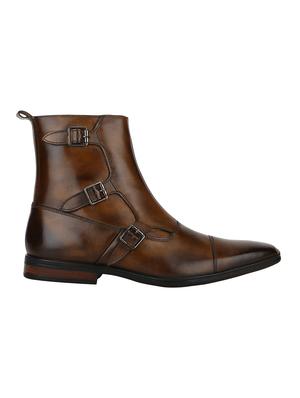 tan Leather slip on boots - 15616452 - Standard Image - 2