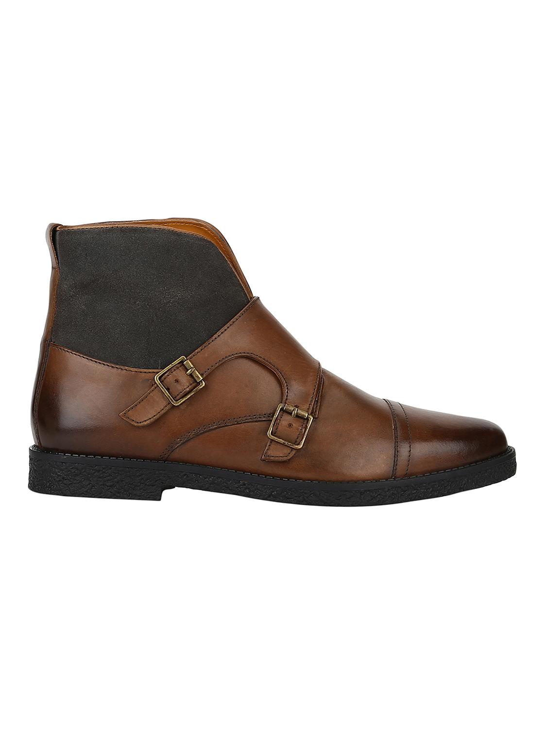 tan Leather slip on boots - 15616455 - Zoom Image - 2